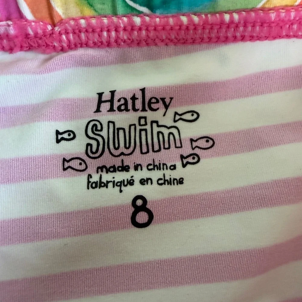 Hatley Striped RBW Swim Short Kids Size 8 Pink‎ WRK1187